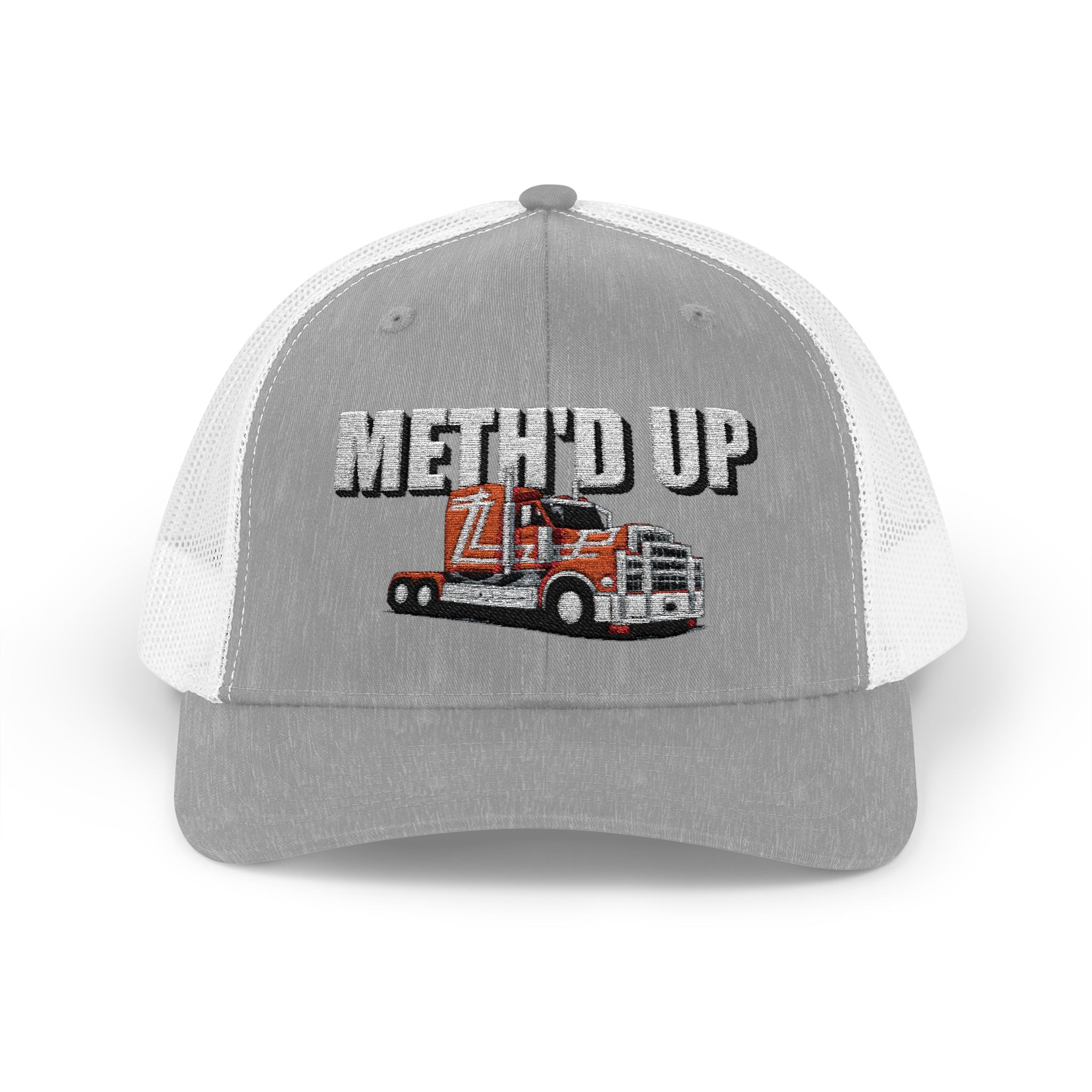 Trucker Cap – "Meth'd Up" Semi Truck Embroidered Snapback