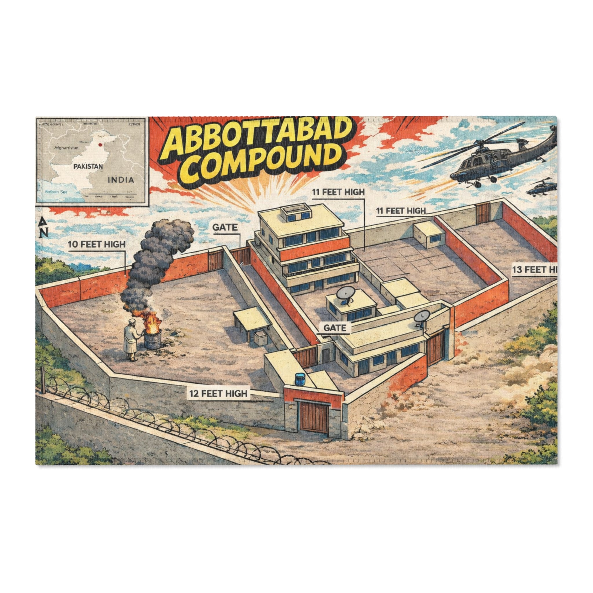 'Abbottabad Compound' Comic Rug