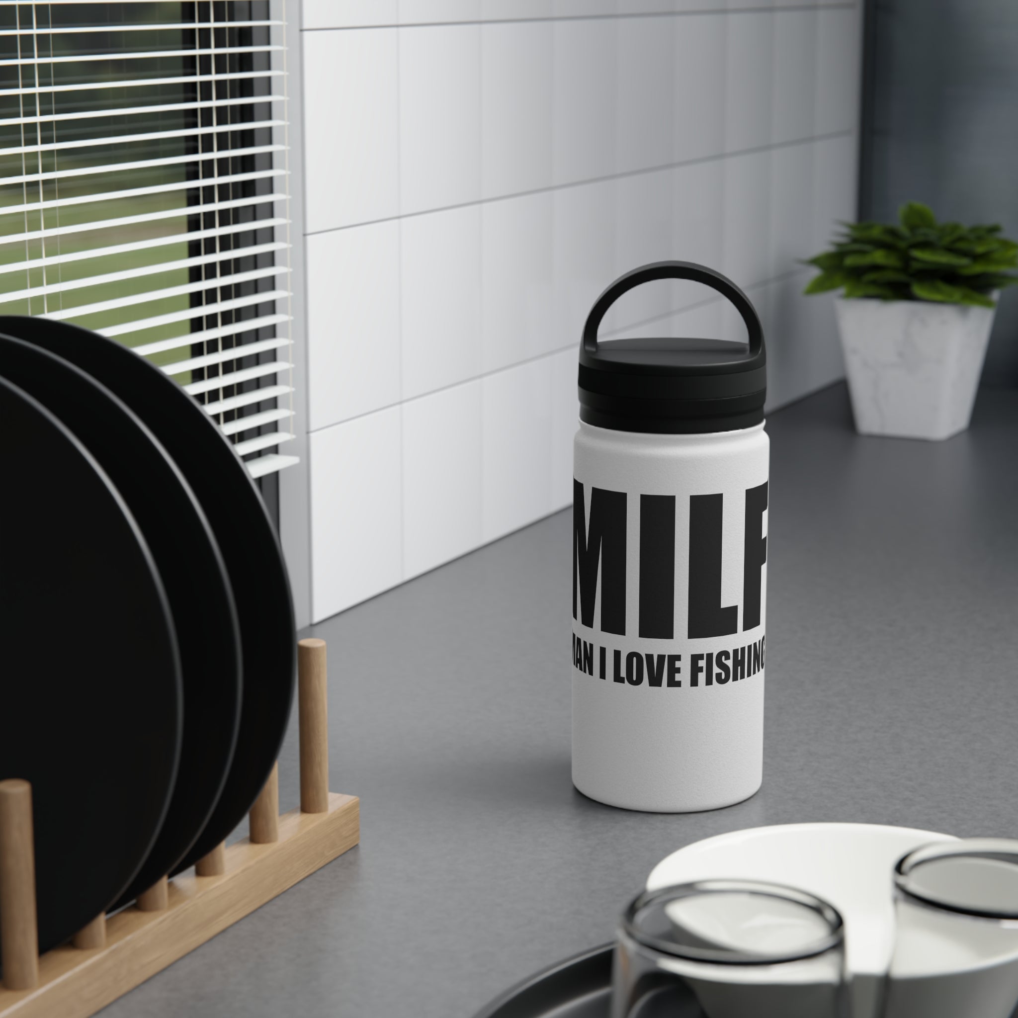 'Man I Love Fishing' Stainless Steel Bottle