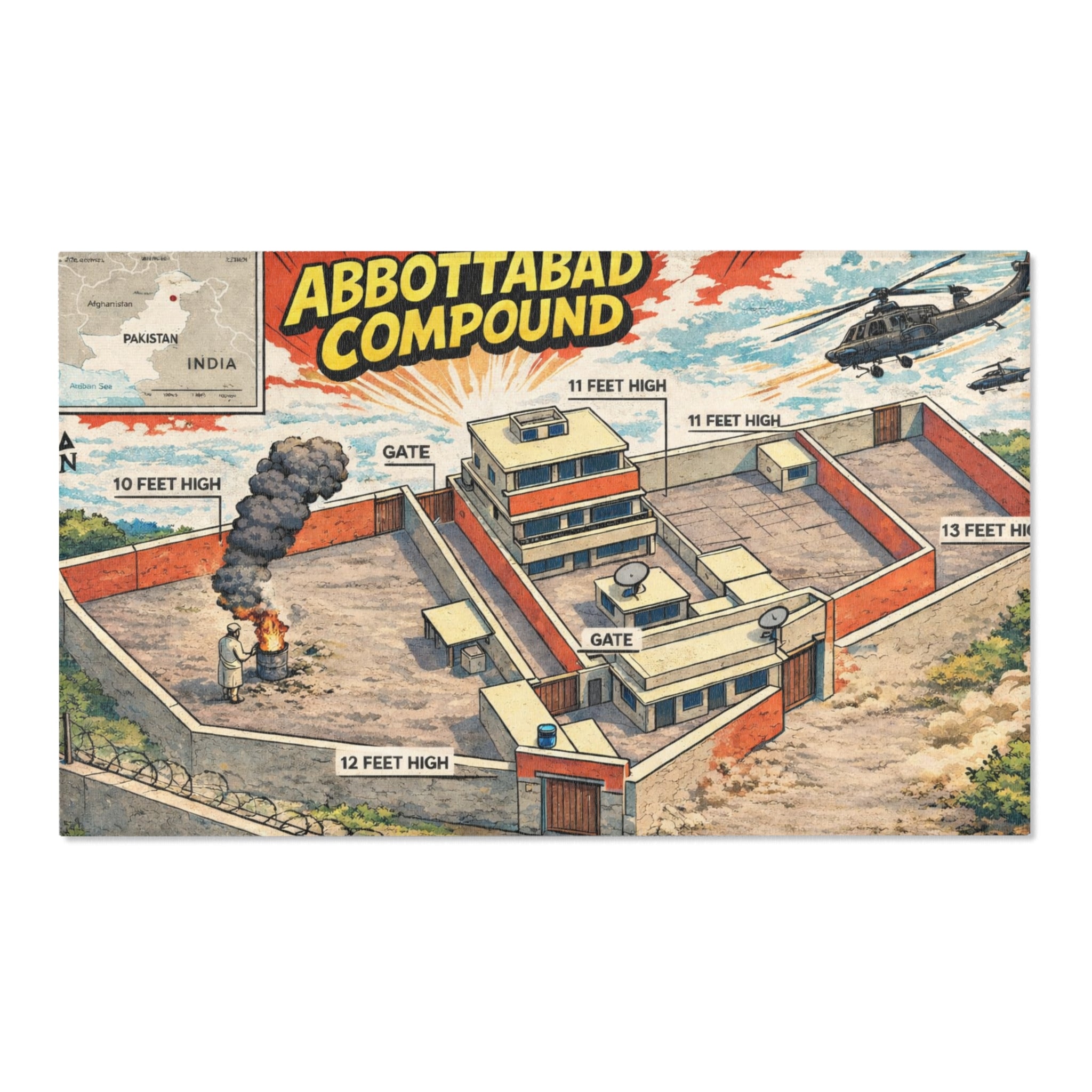 'Abbottabad Compound' Comic Rug