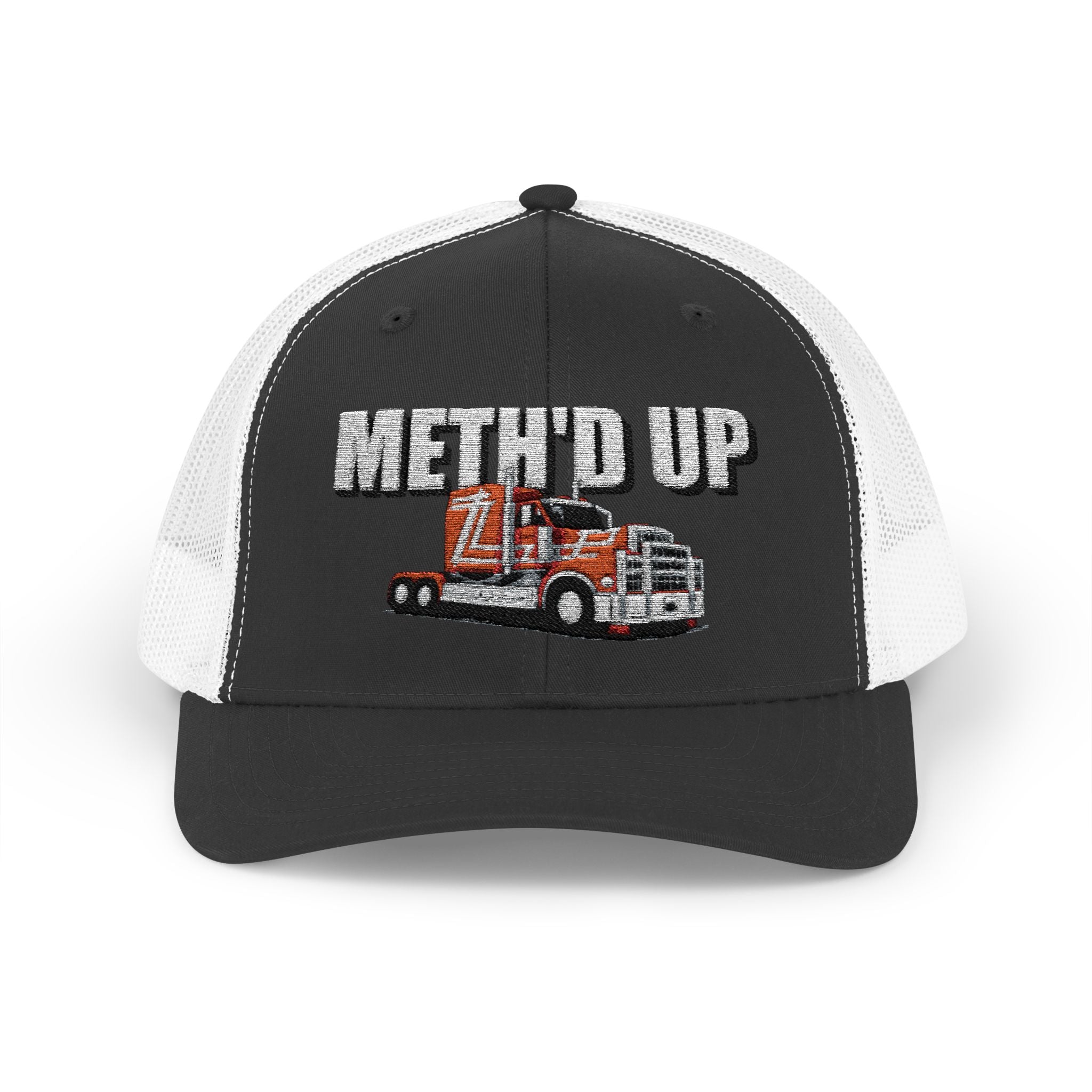 Trucker Cap – "Meth'd Up" Semi Truck Embroidered Snapback
