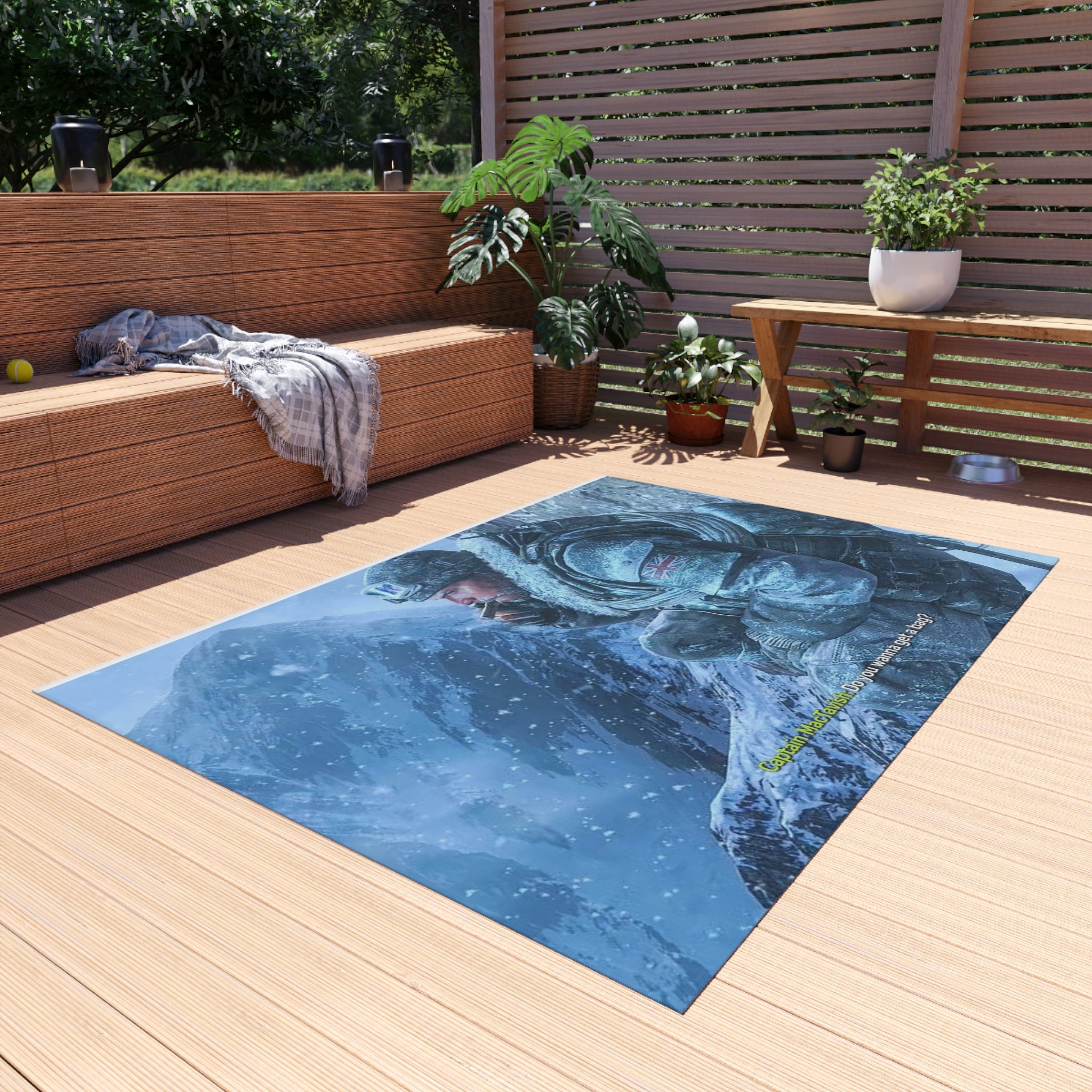 Outdoor Rug — MacTavish Mountain Scene Outdoor Rug
