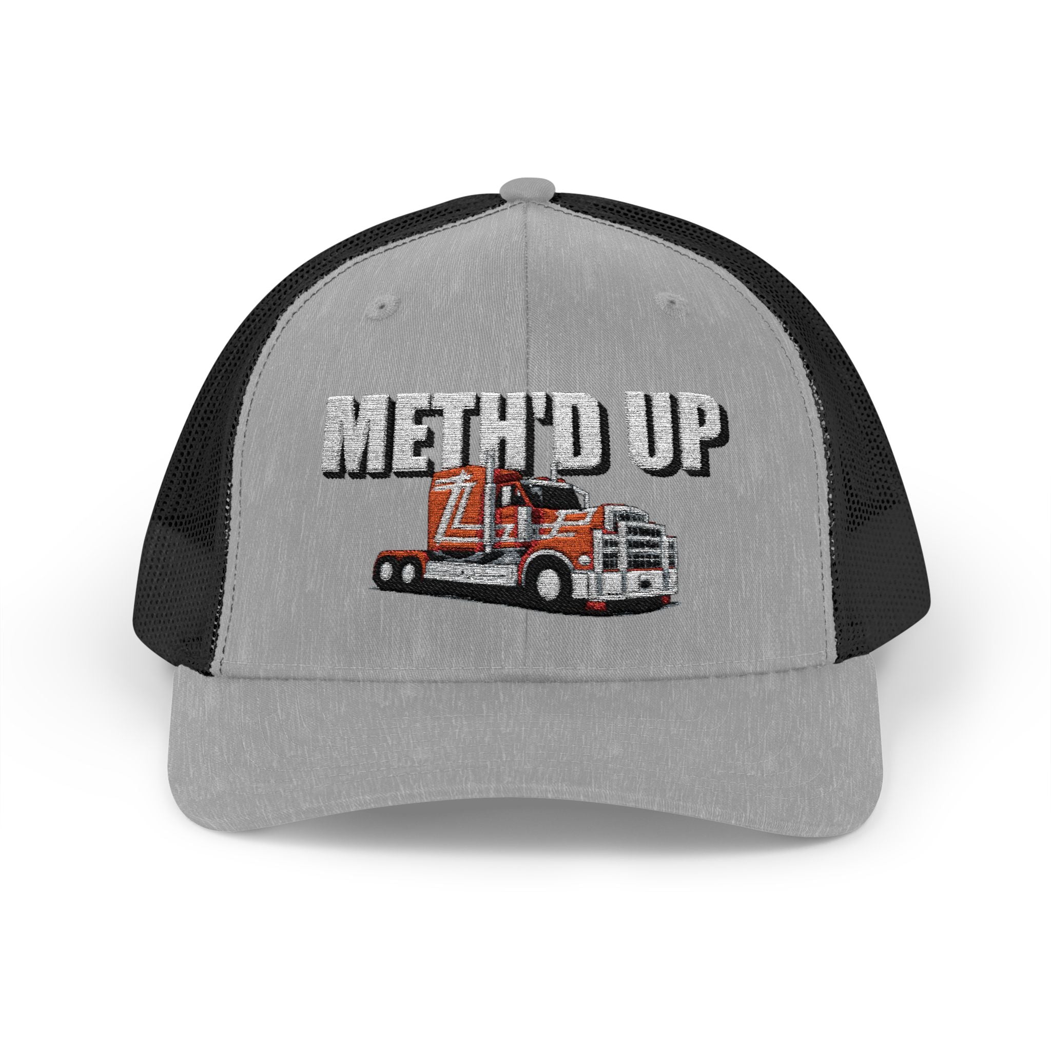 Trucker Cap – "Meth'd Up" Semi Truck Embroidered Snapback