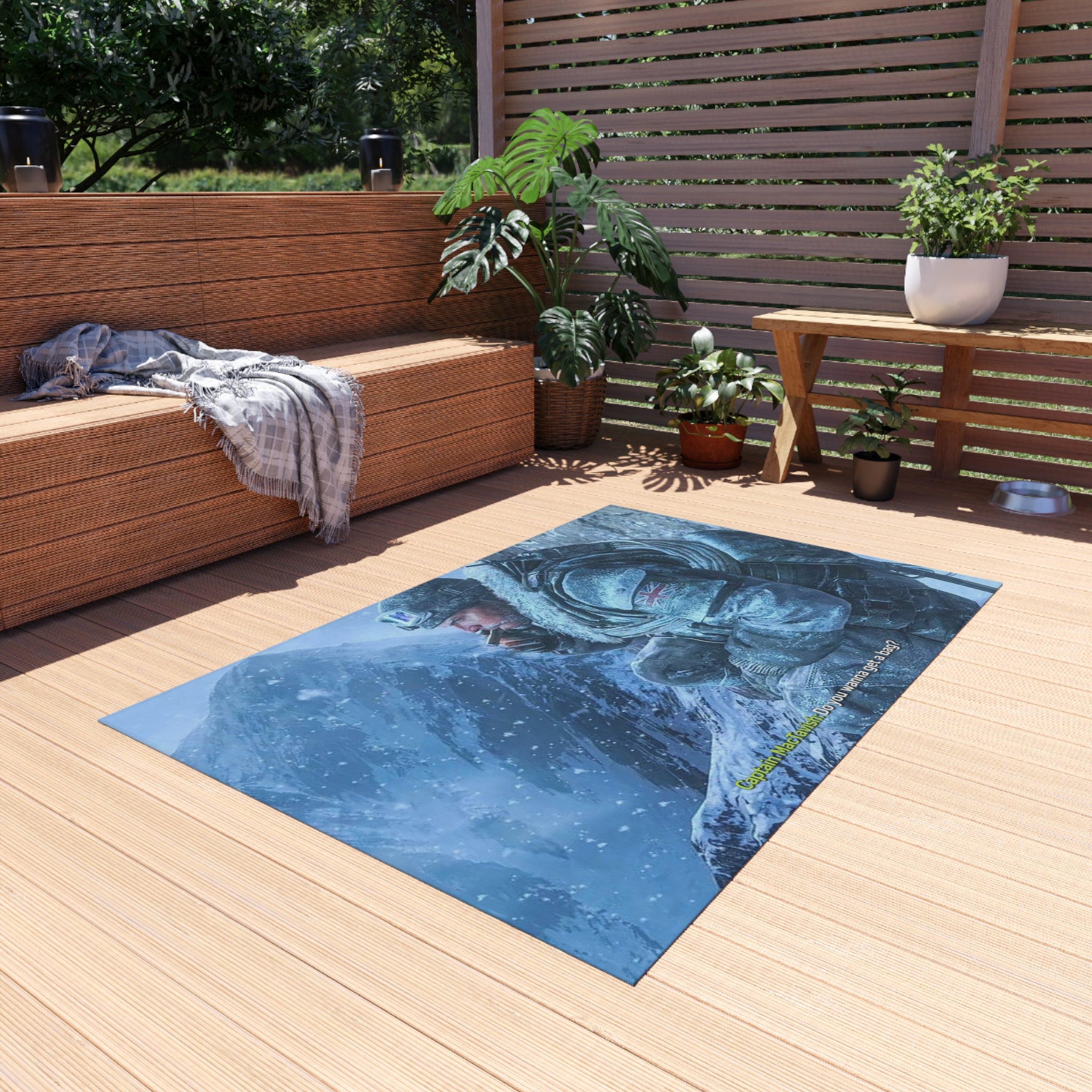 Outdoor Rug — MacTavish Mountain Scene Outdoor Rug