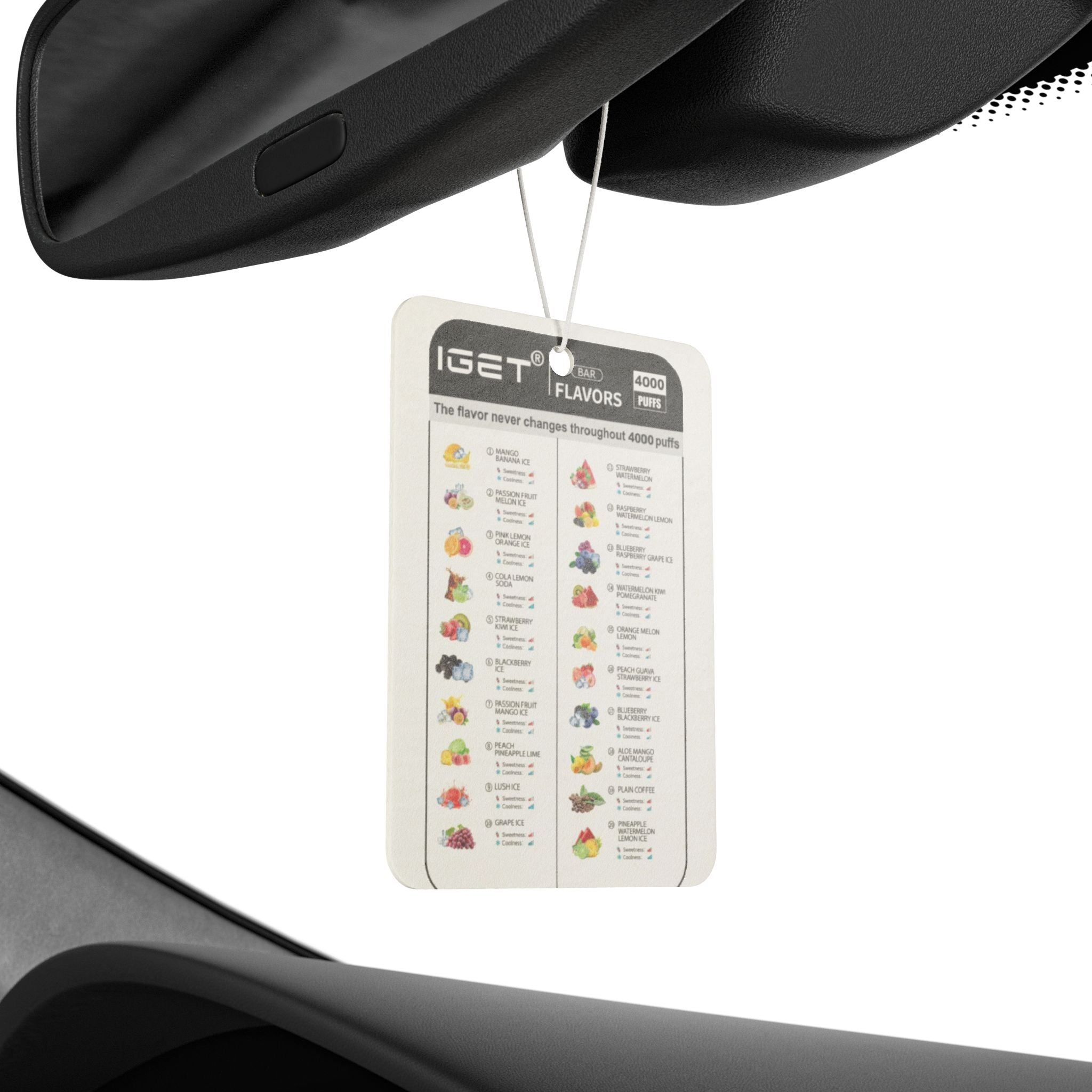Vape Menu -  Car Air Freshener