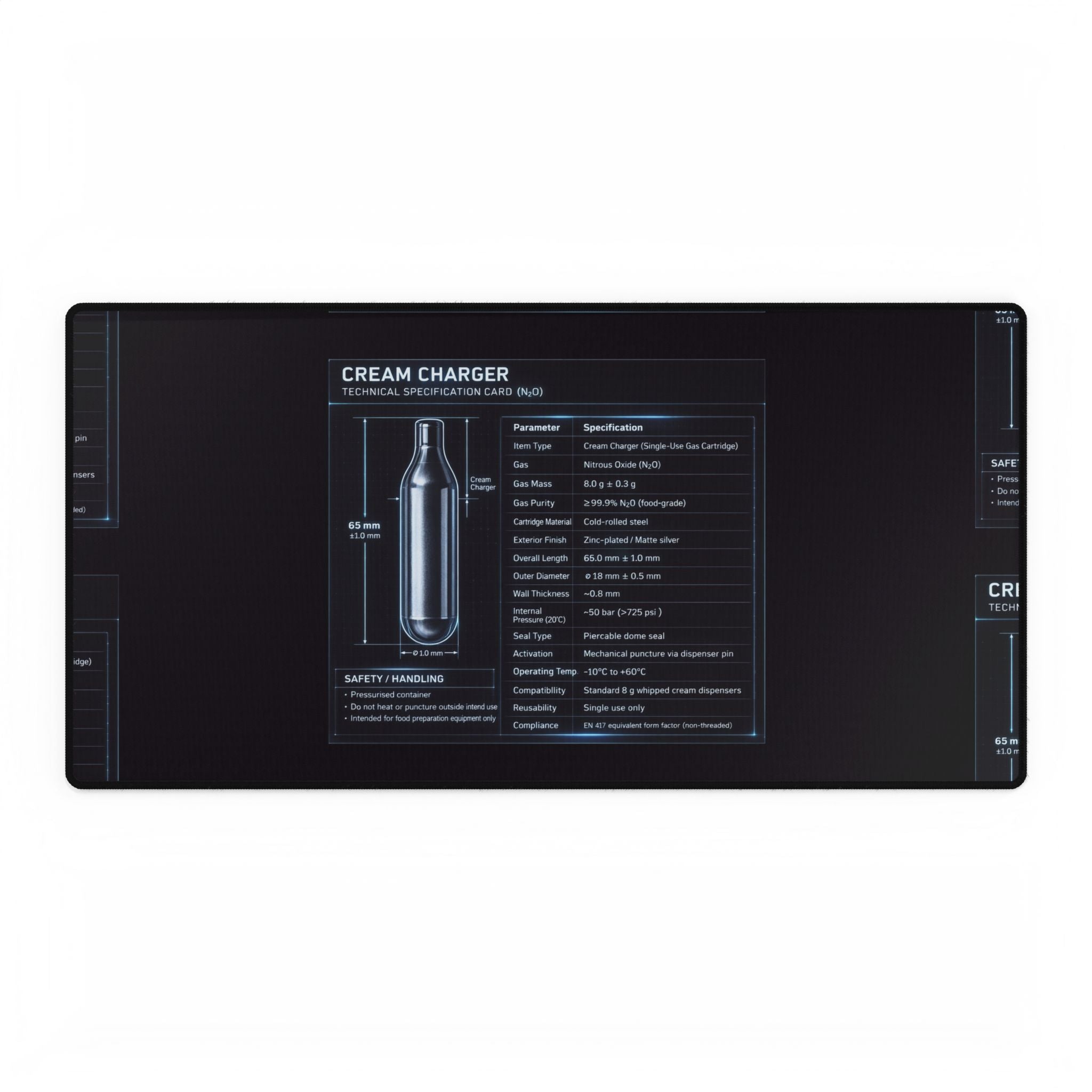 Blueprint Cream Charger Mousepad