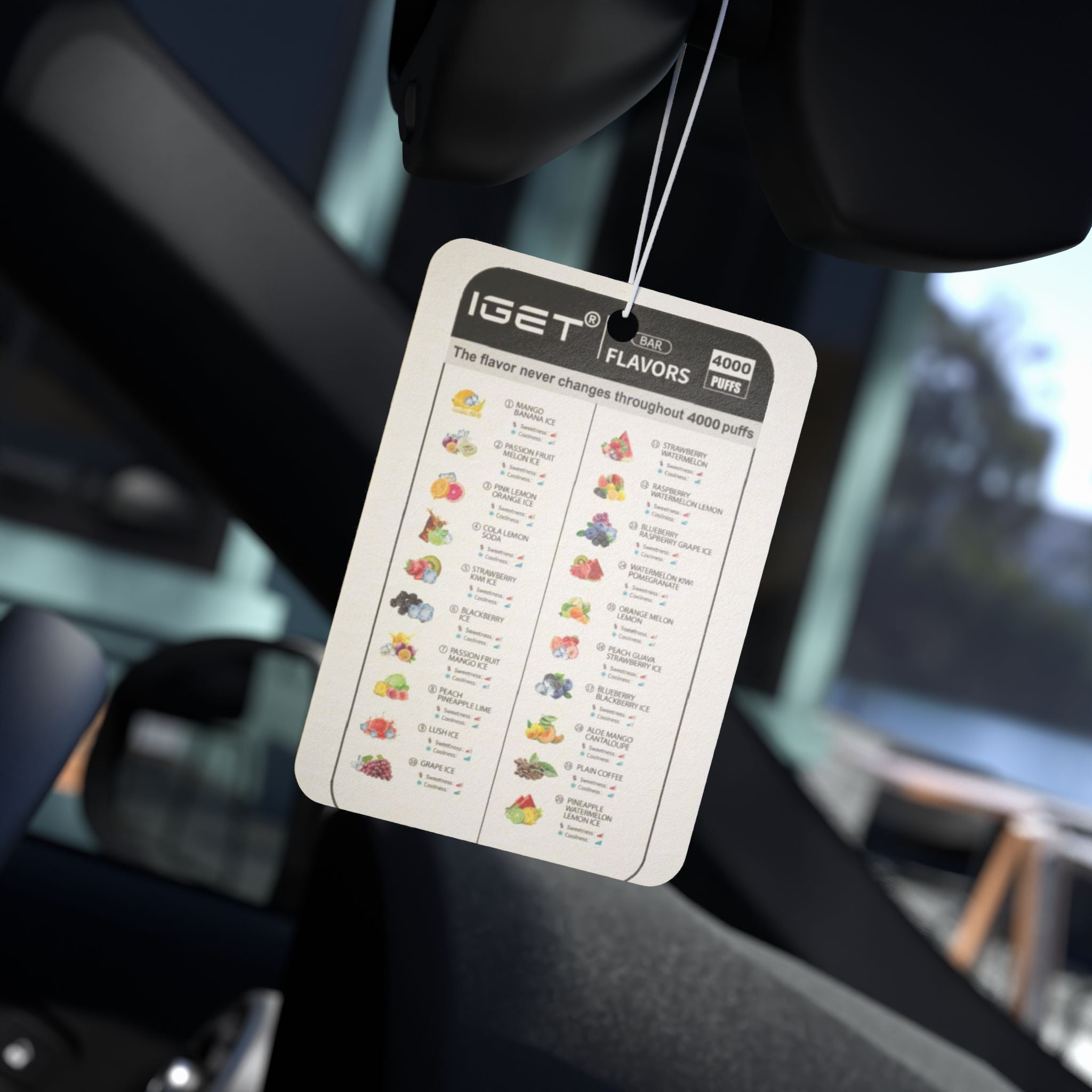 Vape Menu -  Car Air Freshener