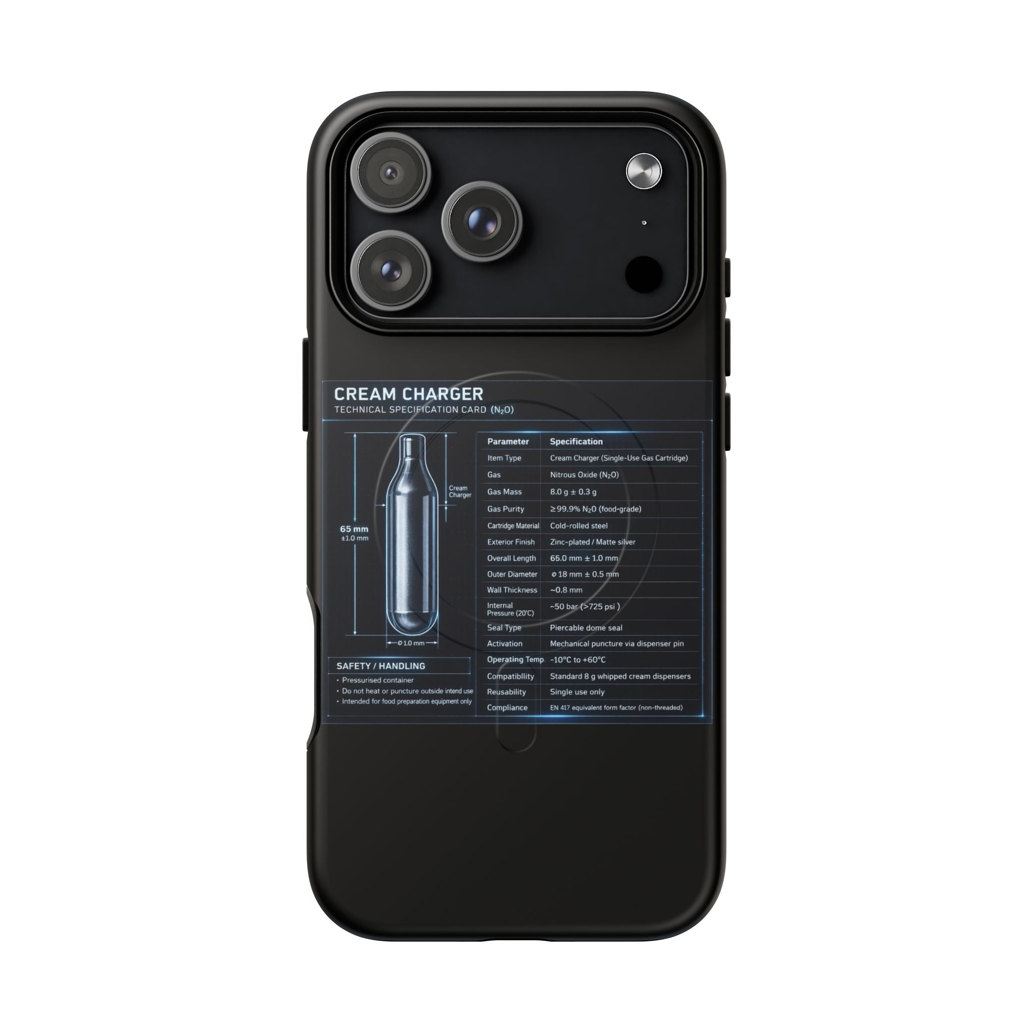 Cream Charger Blueprint - Tough Magnetic Case