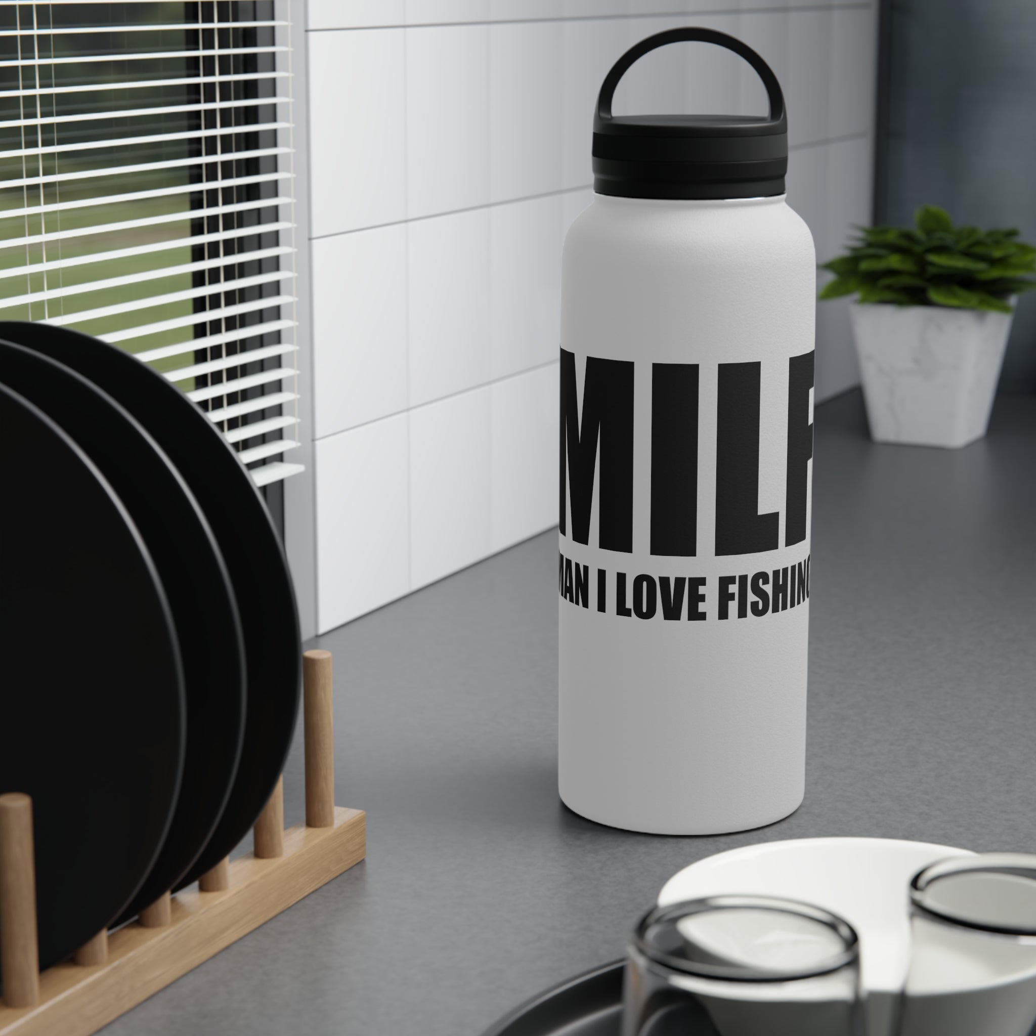 'Man I Love Fishing' Stainless Steel Bottle