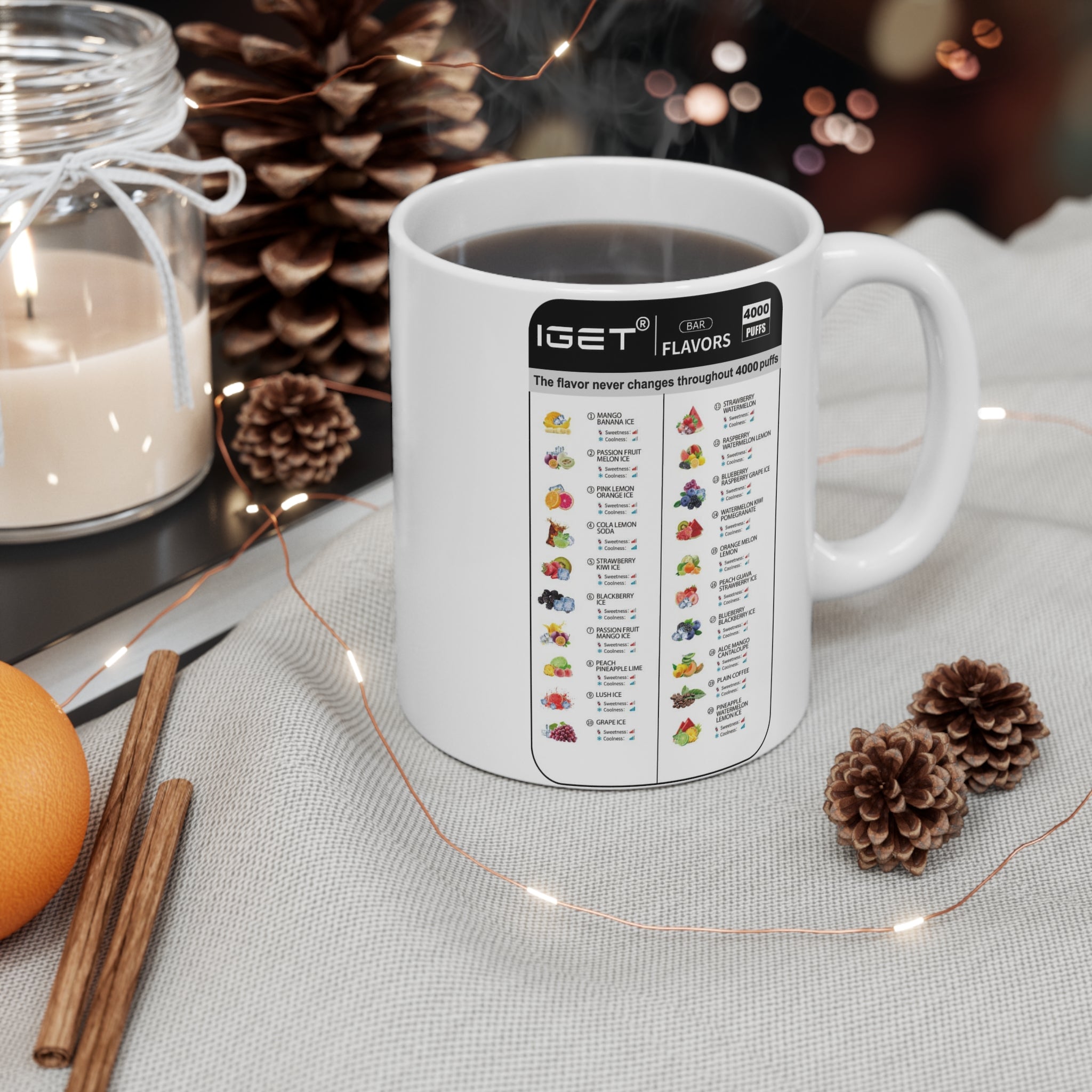 Vape Menu Mug — 11oz Coffee Cup