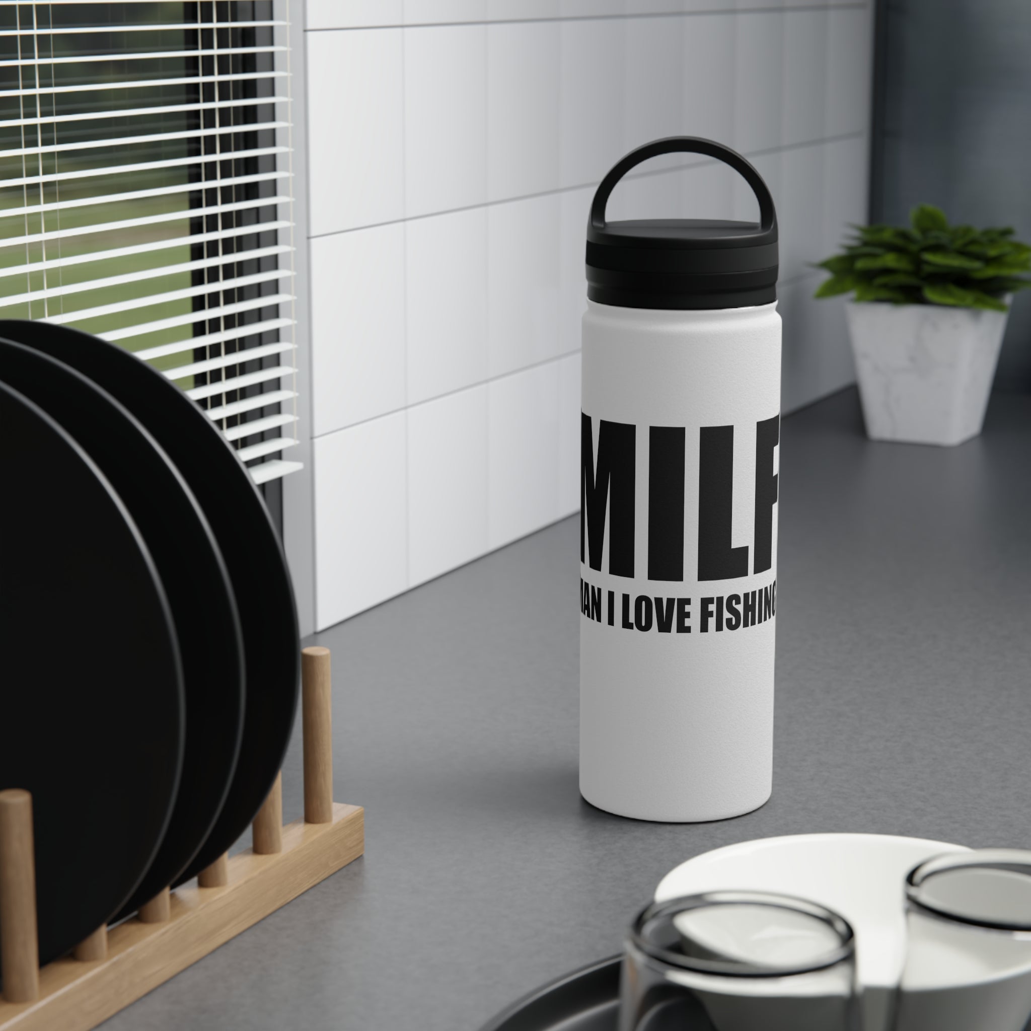 'Man I Love Fishing' Stainless Steel Bottle