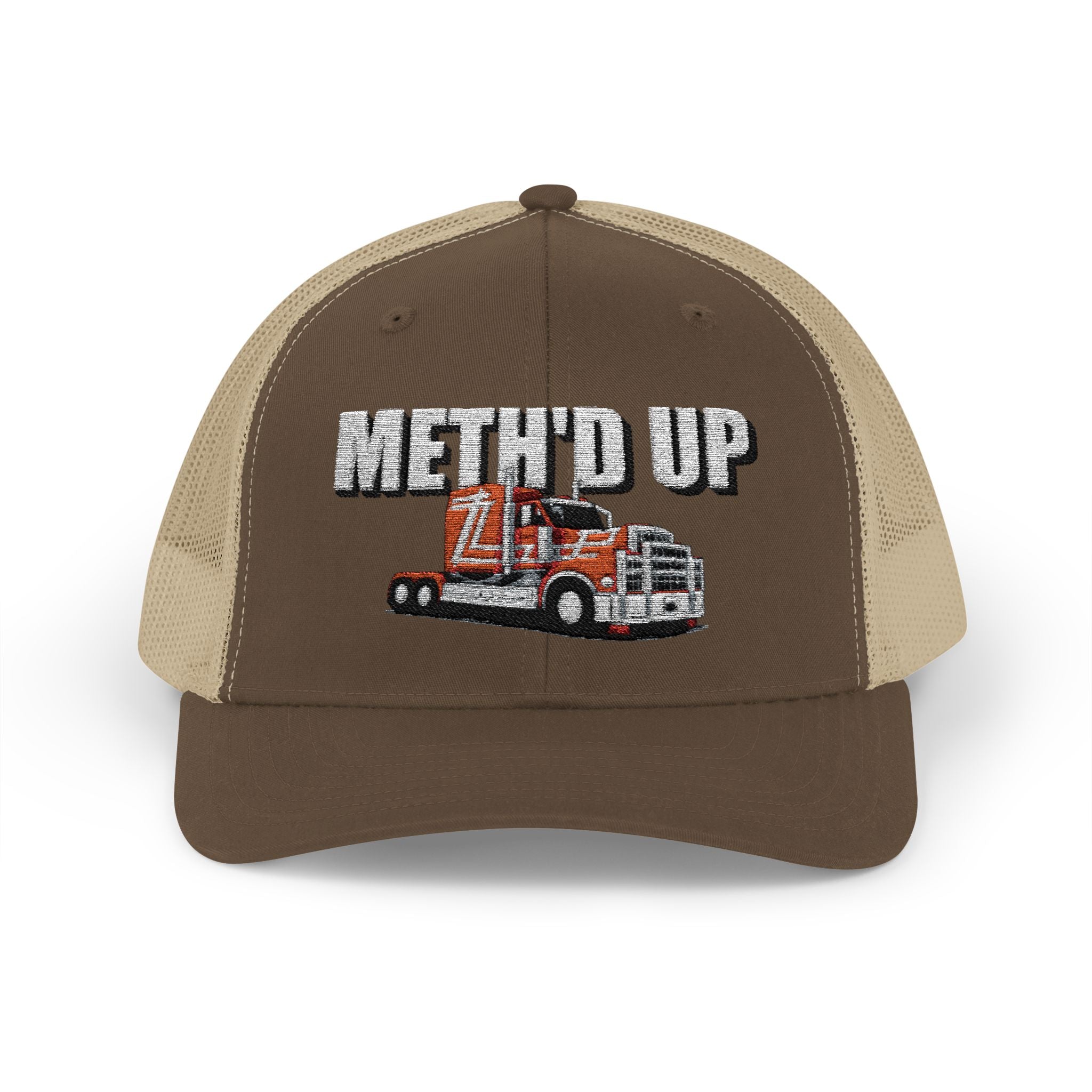 Trucker Cap – "Meth'd Up" Semi Truck Embroidered Snapback