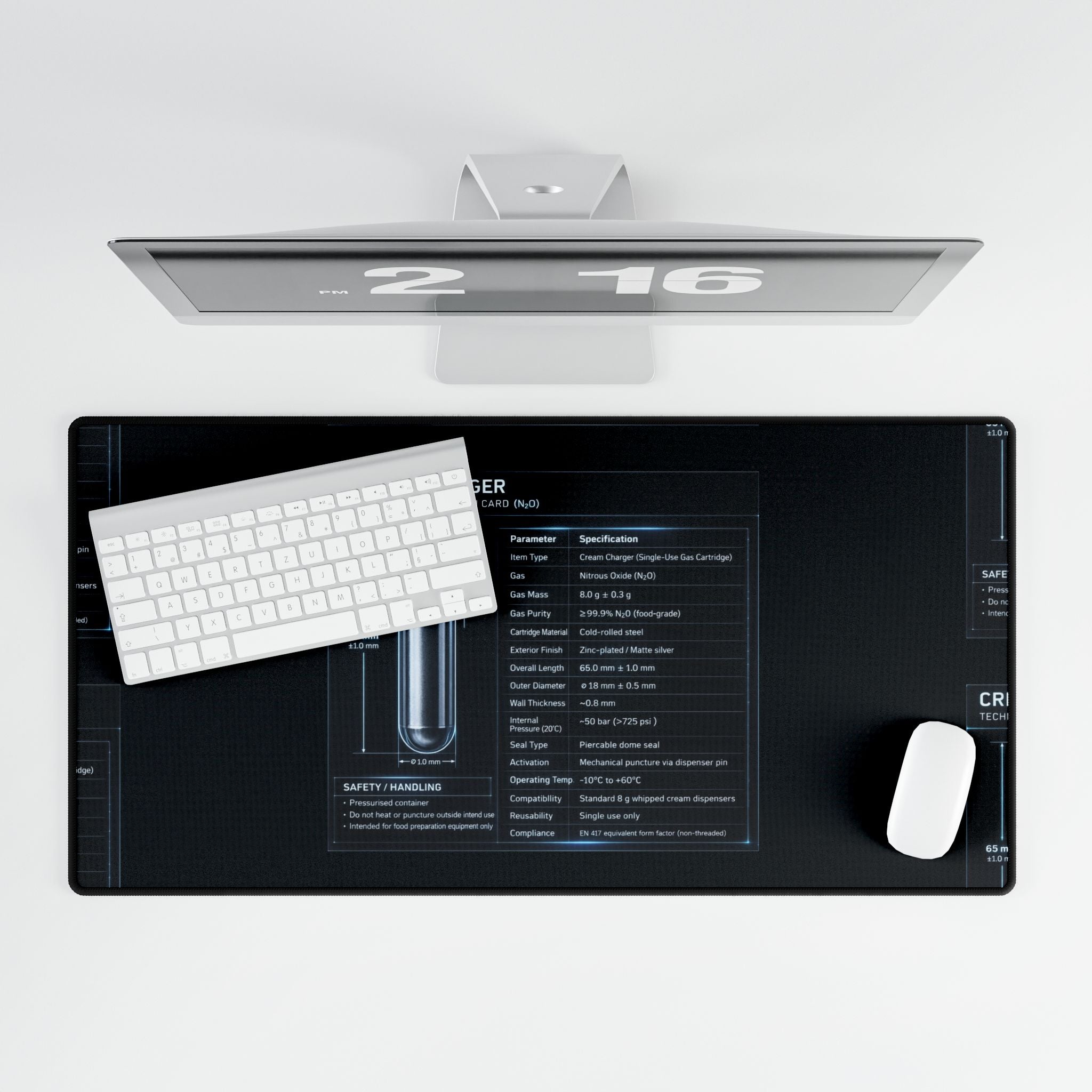 Blueprint Cream Charger Mousepad