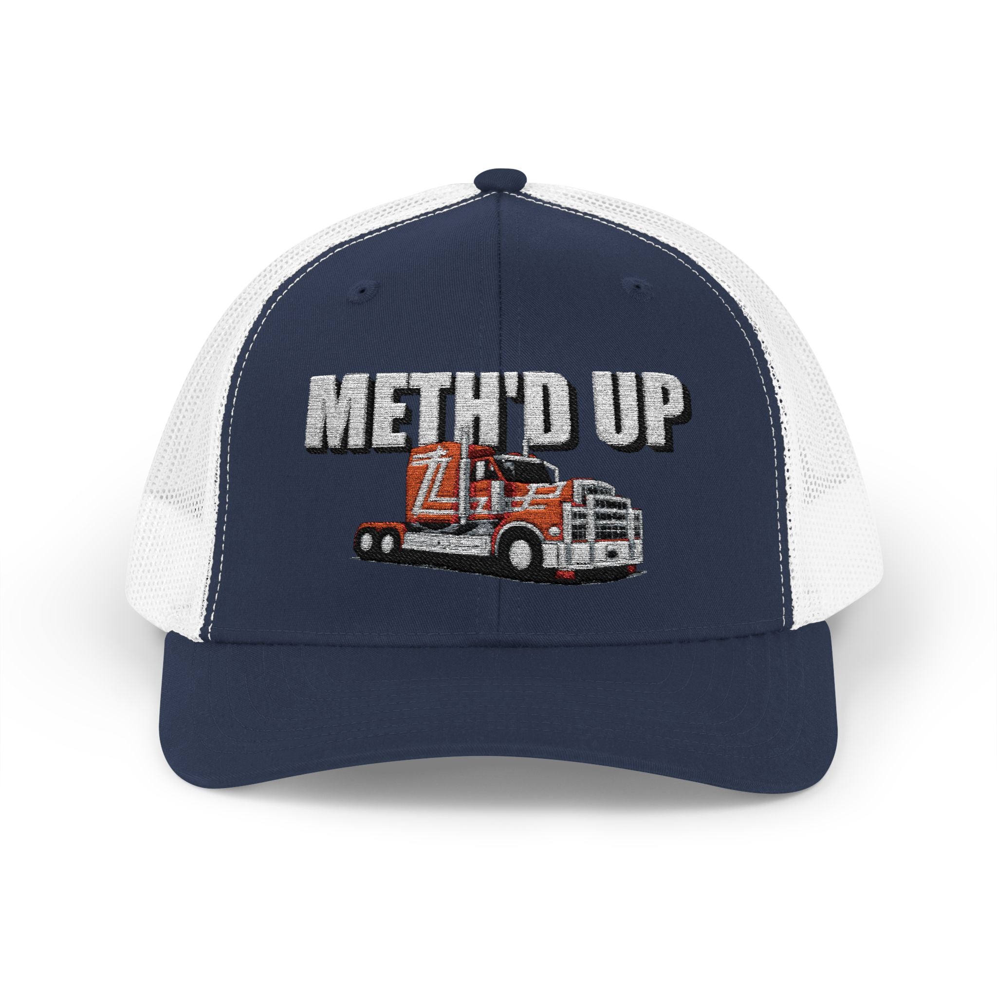 Trucker Cap – "Meth'd Up" Semi Truck Embroidered Snapback