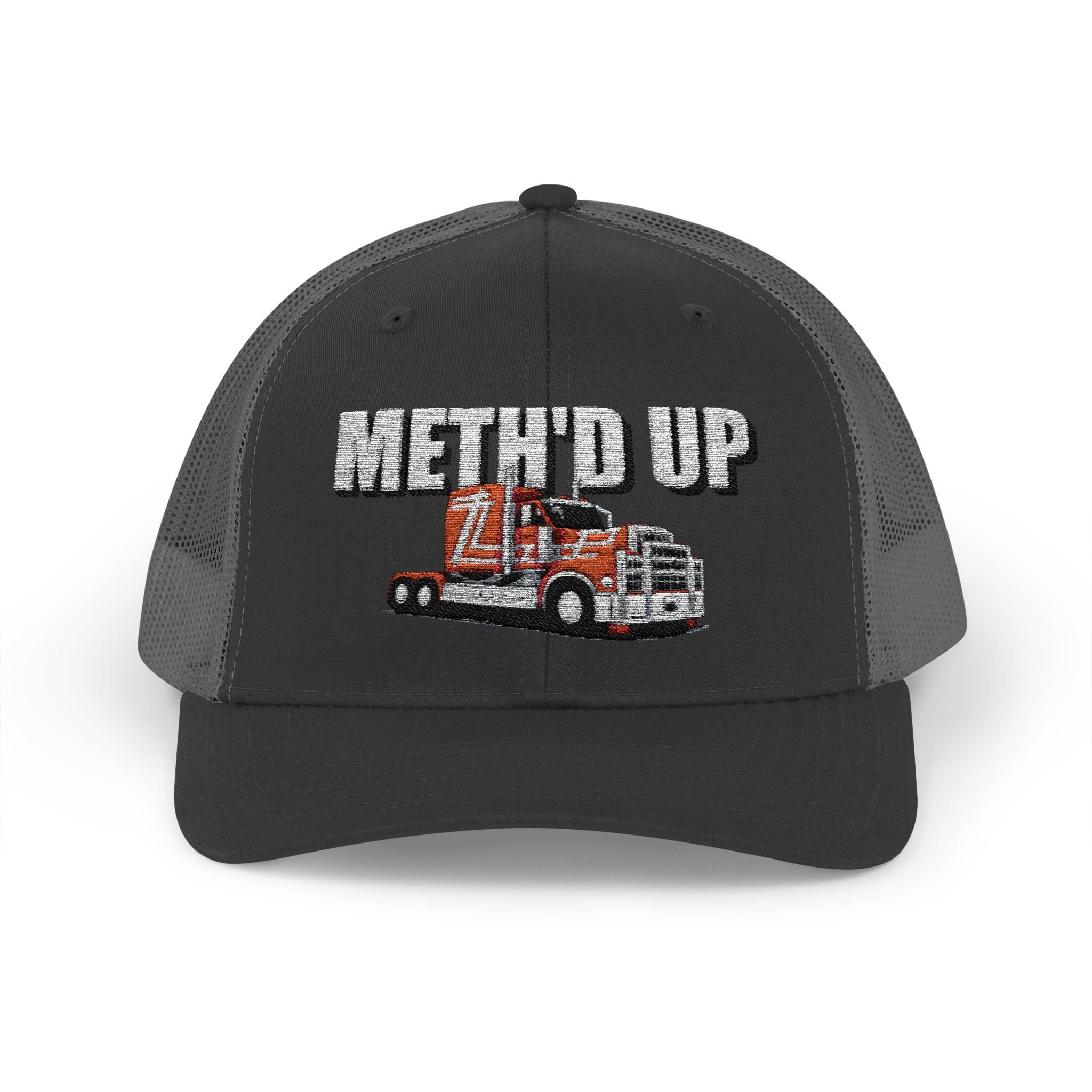 Trucker Cap – "Meth'd Up" Semi Truck Embroidered Snapback